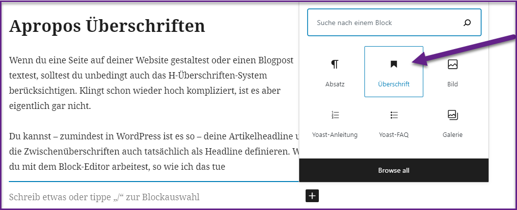 Das Überschriftensystem in WordPress zur Suchmaschinenoptimierung